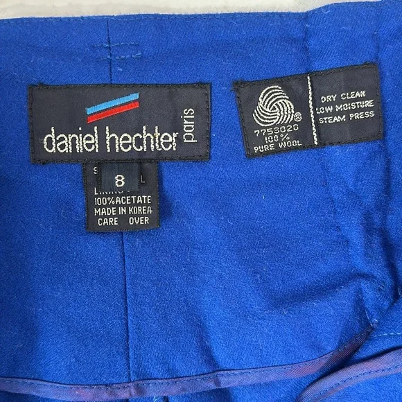 Daniel Hechter Paris Wool Pleats wide legs pants Size 8 - Picture 9 of 17